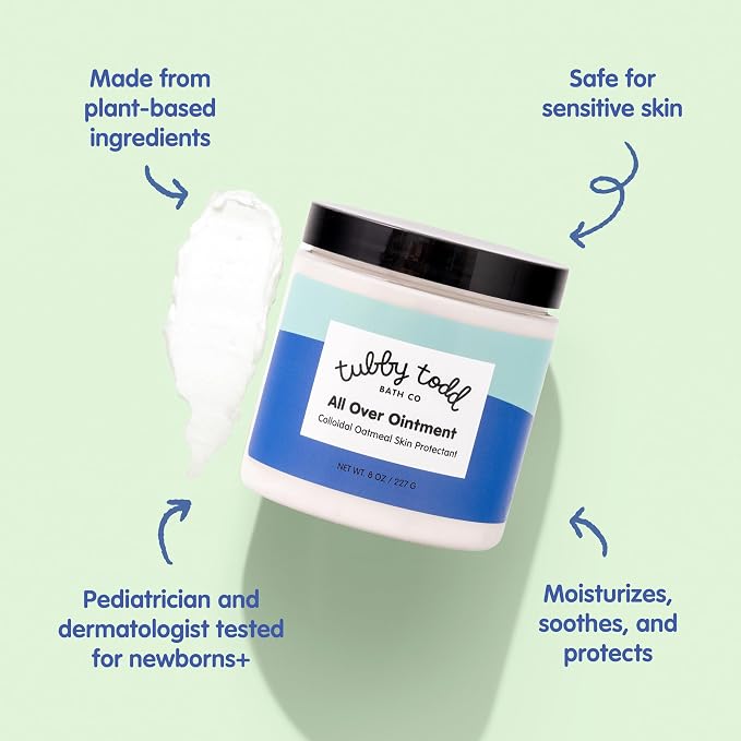 TUBBY TODD All Over Ointment - Baby Eczema Cream, Everyday Multi-Purpose Sensitive, Dry, Irritation Baby Skin Relief Cream, Steroid & Gluten Free, Lavender Rosemary - 1 Pack, 8 Oz