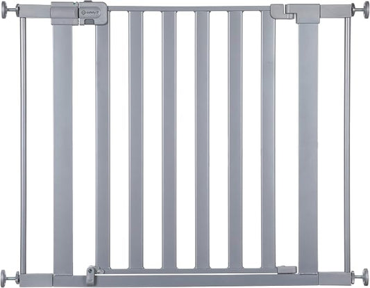 Safety 1st Walk Through Baby Gate with Door, Adjustable Pressure Mount Lift, Dog Gates, Fits 29"-38" Wide, 1-Pack, Silver