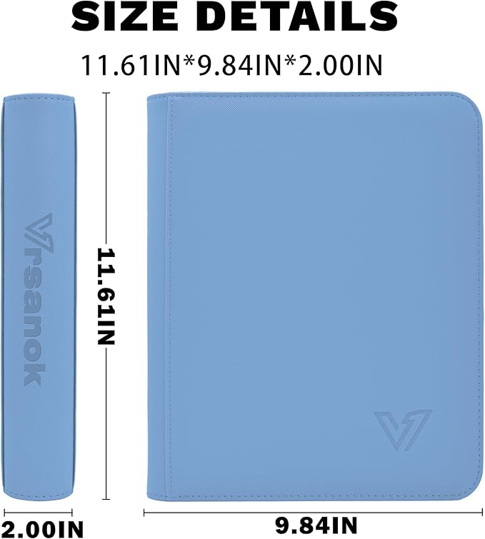 Toploader Binder 4 Pocket,Holds 128 Top Loaders,Top Loader Binder 4 Pocket for 3" x 4"Rigid Cards,Double Sided Card Binder Abulm in 3"x4"Toploaders for Trading Cards