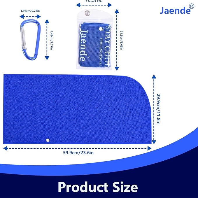 Jaende 2Pack Cooling Hoodie Towel, UPF 50+ Sun Protection Ice Towel, Instant Cooling Towels for Neck and Face, Perfect for Sports, Gym, Workout, Yoga, Running & Hot Weather
