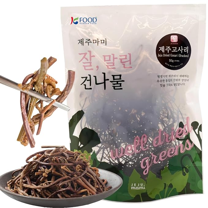 Korean Food Jeju Dried Bracken (Gosari), 100% Natural, 50g, Vegan Soup Dish | Authentic Korean dried gosari (fernbrake) for bibimbap, soups, and vegan recipes