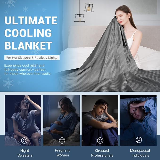 Elegear Cooling Blanket Twin for Hot Sleepers, One-Way Moisture Flow | Arc-Chill® 3.0 Q-Max>0.5 Cooling Fabric with One-way Moisture Flow Helps Keep Skin Cool & Dry & Breathable, No Sticky Feeling