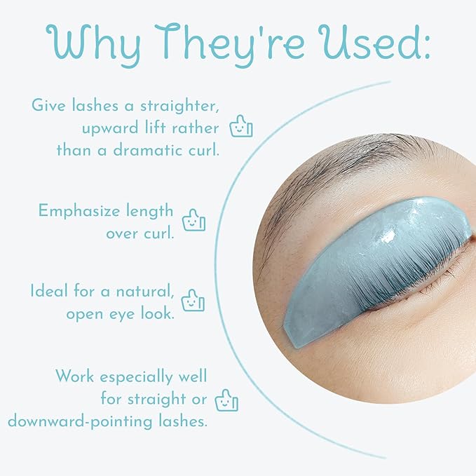 Flat Lash Lift Shields Glueless Ultra Thin Silicone Pads for Perming Lotion No.1, Lash Softening Shields for Easy Korean Eyelash Lift (Blue)