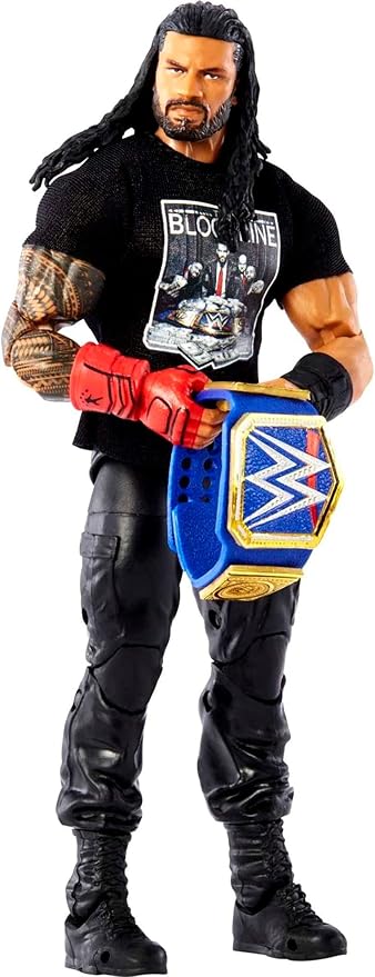 Mattel Ultimate Edition Roman Reigns Action Figure, 6-inch Collectible with Interchangeable Head, Swappable Hands & Universal Championship for Ages 8 Years Old & Up