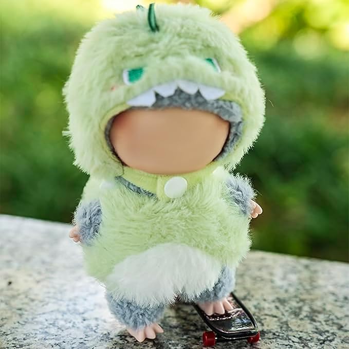 Clothes Fit for 17CM Doll, Fashion Doll Clothes Outfit Set Cute Theme Designer Toys Dress Accessories for Collector Fans Display (3D Green Dinosaur)