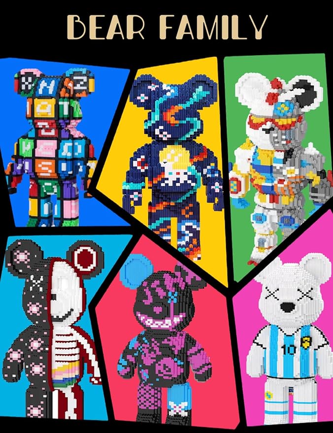GAMTIM Animal Smiley Bear Bear Bear Model Set,(7544Pieces) –Ornaments Building Blocks