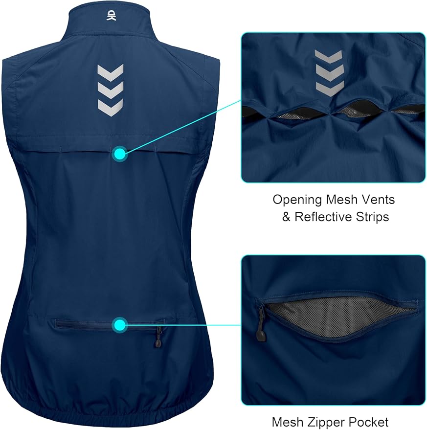 Little Donkey Andy Women's Lightweight Quick Dry Vest Windproof Summer Vest | Stretch Quick Dry Material, Windproof Breathable Vest, Cooling Effect Summer Outerwear, Running Cycling Golf Tennis Hiking