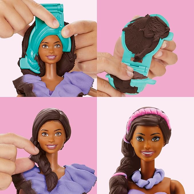 Play-Doh Barbie Fashionista Ruffles Set, Make Doll Clothes with Modeling Compound & 10 Fashion Accessories, Arts & Crafts for Girls & Boys 5+