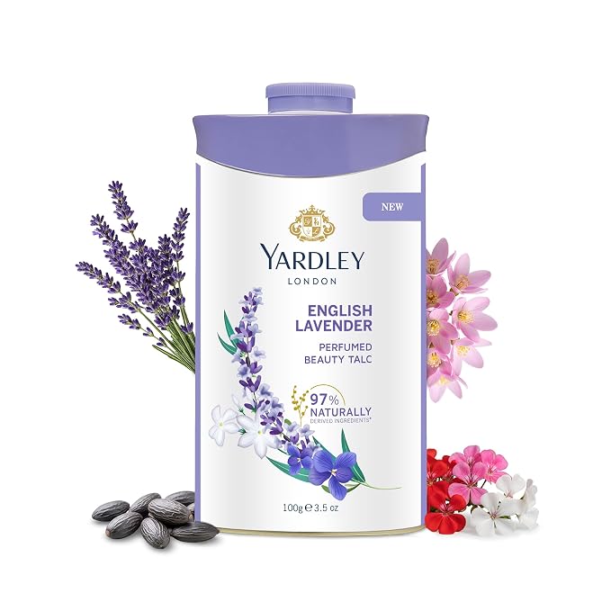 Yardley London English Lavender Perfumed Deodorizing Talc Talcum Powder 100gm, 3.5 Ounce