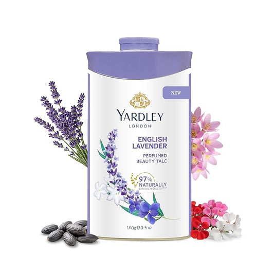 Yardley London English Lavender Perfumed Deodorizing Talc Talcum Powder 100gm, 3.5 Ounce