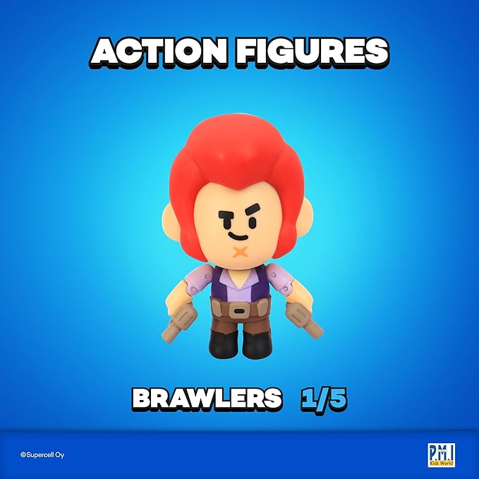P.M.I. Brawl Stars Action Figure – Leon/Crow/Spike/Colt | 4.5" Collectible Toy | Officially Licensed Merchandise | Gift for Gamers & Fans | Articulated Toy Figure (Assortment D)