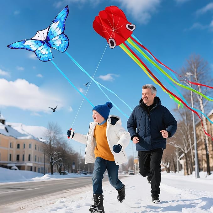 Butterfly Kites for Kids & Adults, Easy to Fly Design with Long Tail for Stability, for Kids Ages 4-8 & Beginners, Beach & Park Use | Family Outdoor Fun