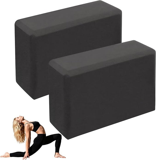 Leikefitness Yoga Blocks 2 Pack,Lightweight-High Density Eva Foam Soft Non-Slip for Yoga, Pilates, Meditation 9"×6"×3"