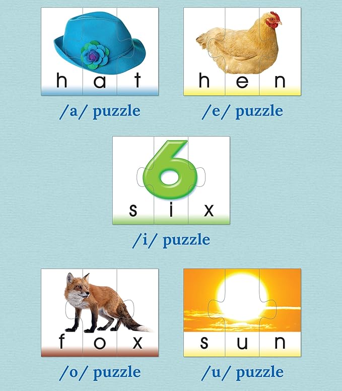 Key Education Big Box of Little Word Toddler Puzzle, Photo, CVC and Sight Words Building Games, Phonics Preschool Learning Activities for Kids Ages 4+
