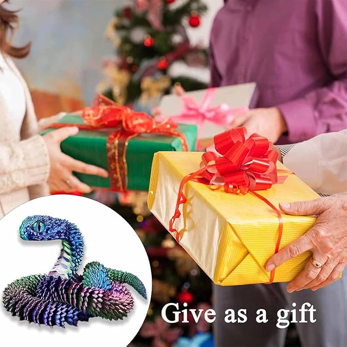 5PCS 3D Printed Snake, 12in 3D Printed Animals, Flexible Articulated Snake, Articulated Snake,Home Decor Stuff,Party Favors