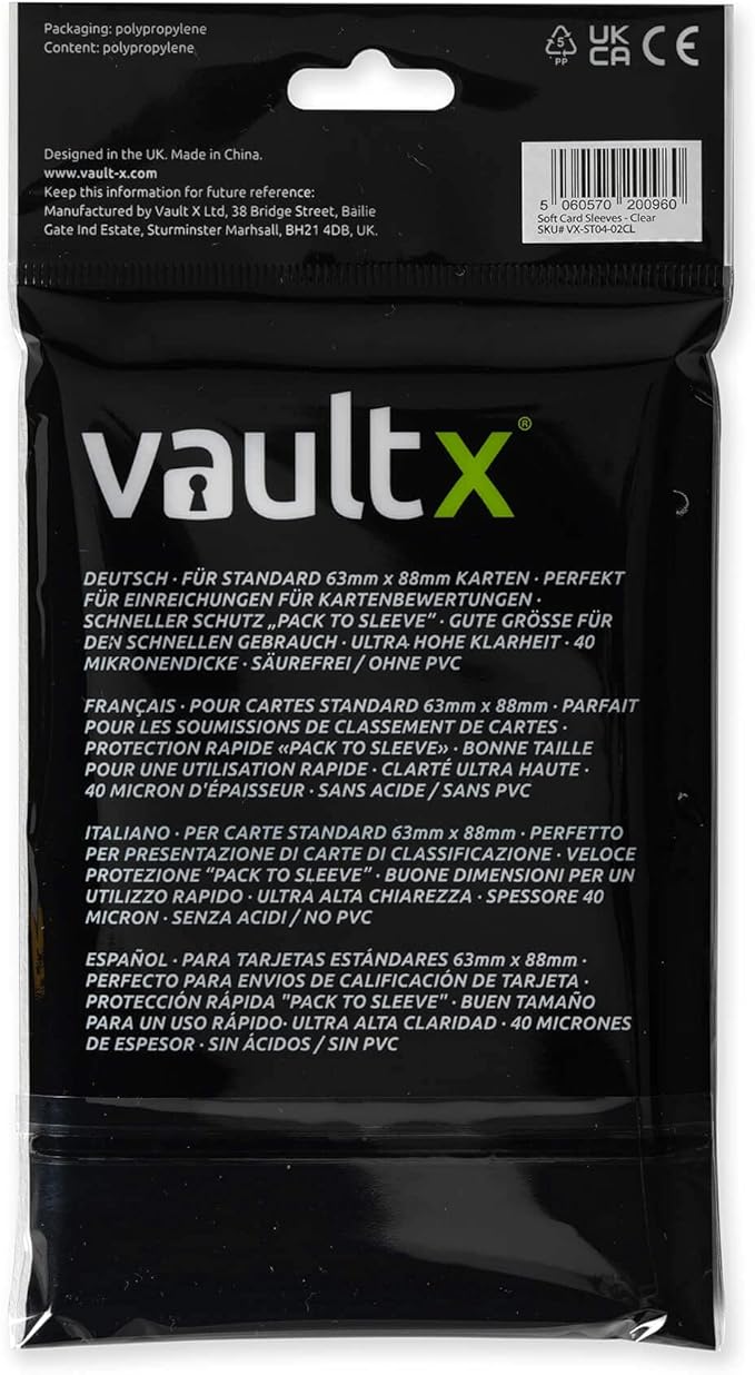 Vault X Soft Penny Sleeves (1000 Pack) for Standard Trading Cards TCG, Clear