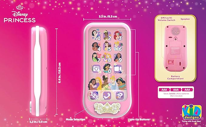 Disney Princess Toy Phone for Kids, Toddler Toys Designed for Fans of Disney Princess Toys