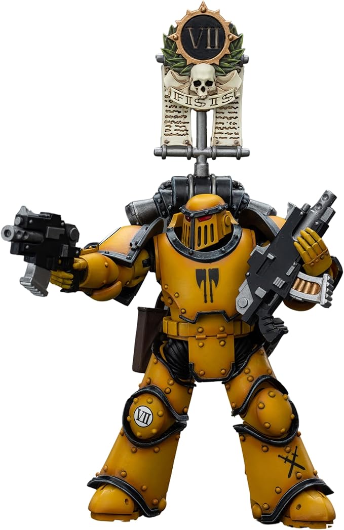 JOYTOY Warhammer 40,000 1/18 Action Figure Imperial Fists Legion MkIII Tactical Squad Legionary with Legion Vexilla Collection Model Christmas Birthday Gifts