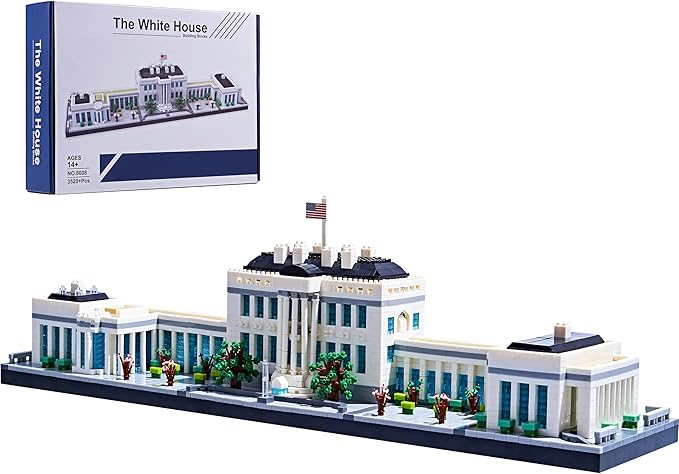 Gift Architecture: The White House Model Building Set - Engaging Micro Block Kit with 3520pcs - Perfect for Adults and Teens - Aesthetically Pleasing Collectible Gift