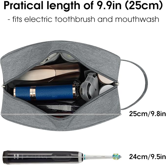 Narwey Travel Toiletry Bag for Women Traveling Dopp Kit Men Toiletries Bag Cosmetic Bag Makeup Bag Medicine Bag for Traveling (Grey)