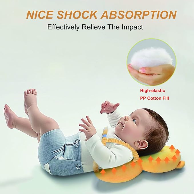 Baby Head Protector Backpack, Toddler Baby Head Protection Backpack with Baby Knee Pads Alarm Function for Walking & Crawling, Soft, Breathable and Wearing Safety Baby Head Protector