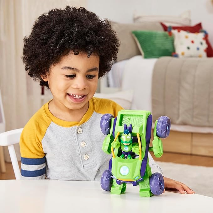 IRON MAN AND HIS AWESOME FRIENDS Marvel 2-in-1 Mech Suit & Vehicle, Action Figure & Toy Vehicle Set, 3-Inch-Scale Super Hero Toys, Ages 3+