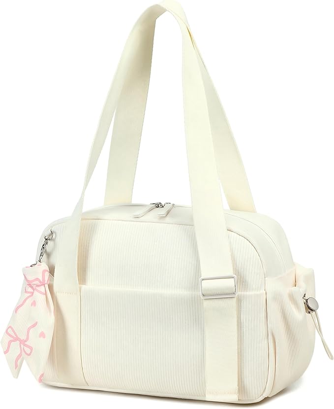 LOIDOU Aesthetic Mini Gym Bag for Women with Wet Dry Pocket, Lightweight Dance Ballet Gymnastic Small Tote Bag for Workout Yoga Clean Girl Lifestyle Overnight Weekend Trip