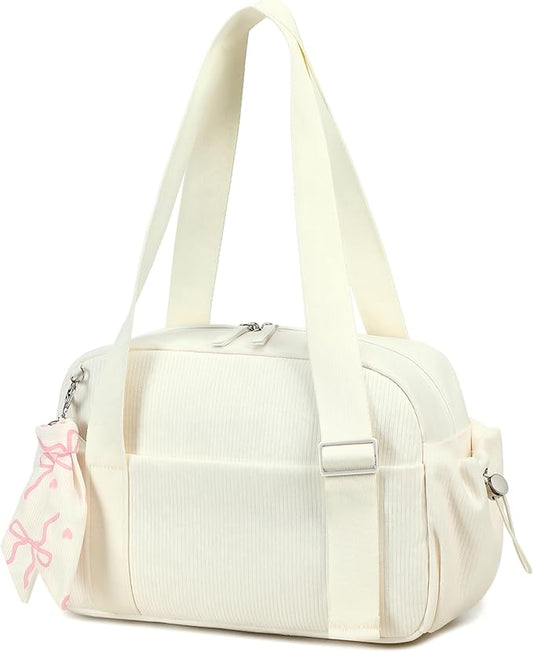 LOIDOU Aesthetic Mini Gym Bag for Women with Wet Dry Pocket, Lightweight Dance Ballet Gymnastic Small Tote Bag for Workout Yoga Clean Girl Lifestyle Overnight Weekend Trip