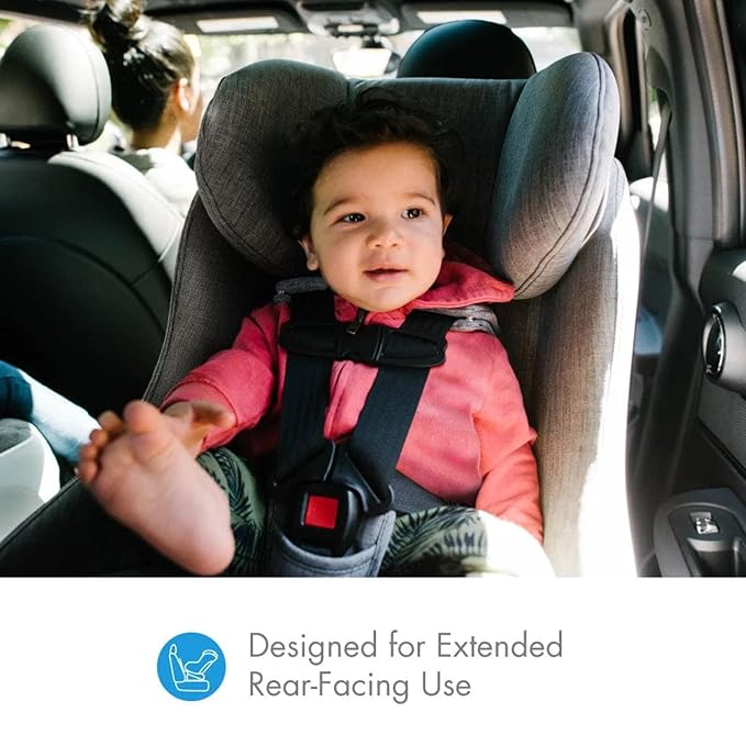 Clek Foonf Convertible Car Seat with Rigid Latch System, Crumple Zone Safety System, Adjustable Headrest, Reclining Design, Anti-Rebound Bar & Flame Retardant-Free (Edge Ziip)