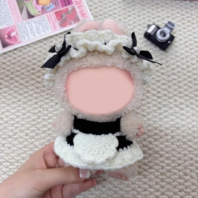 Clothes for Doll, 15/17cm Doll Clothes Set Suitable for Dolls Accessories - Headband + Skirt (NO Doll),Maid Costume1