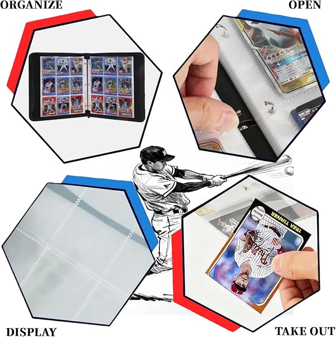Baseball Card Binder,50 Removable Sleeves,900 Pockets Large Capacity Trading Card Album for MTG/TCG/Sports Collectors | Durable Zipper & Wrist Strap Design | 2026 Edition Style