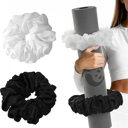 Slim Panda Yoga Mat Scrunchie,Style & Cute Mat Holder,Stretchable Velvet Fabric Fit All Standard Yoga Mats (mat not included)