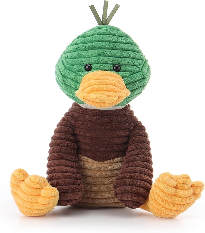 Apricot Lamb Corduroy Mallard Stuffed Animals for Kids, Soft Cute Plush Toys for Baby Girl and Boy, 12 Inches