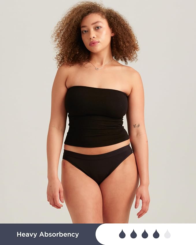 saalt Cotton Bikini Period Underwear | Comfortable, Thin, and Keeps You Dry from All Leaks, Reusable & Washable, Cotton, Bikini