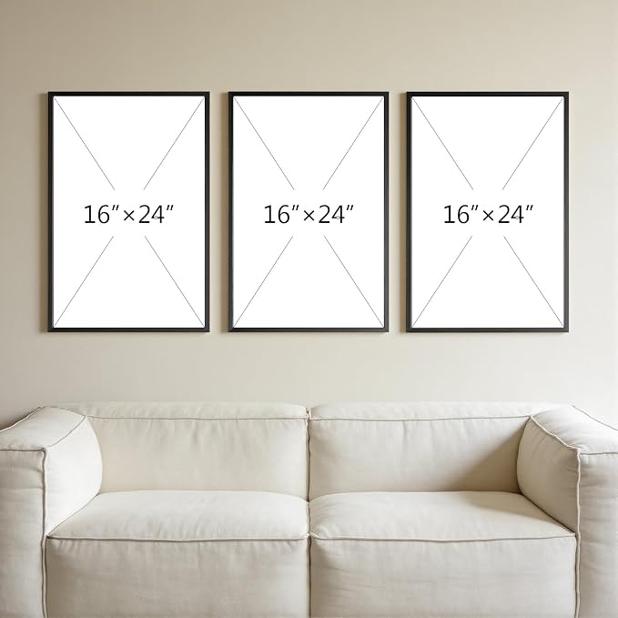 Thalasse Modern Abstract Wall Art Bedroom Framed 3D Earth Tone 16x24 In | Textured sculpture artwork, minimalist geometric cubist, home dining room, 3 piece set