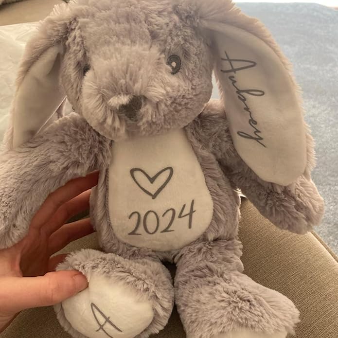 Custom Plush Bunny Keepsake Toy Hold Me Close Worry Hug Rabbit Personalized Stuffed Animal Doll Baby Shower Birthday Gift