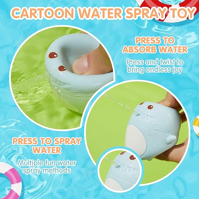 Baby Bath Toys | 11PCS Mold-Free Stacking Boats & Animal Squirters | Sensory Bathtub Toys for Babies 6-12M & Toddlers 1-3Y | Water Table Pool Toys Educational Gift
