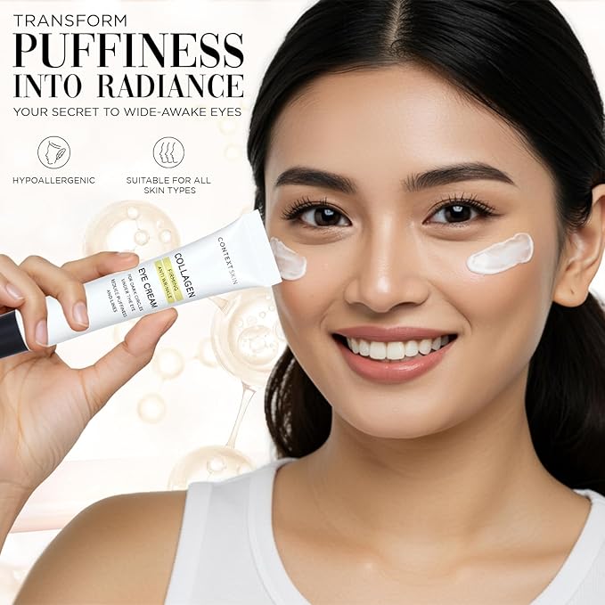 CONTEXT SKIN Collagen Eye Cream – 3-in-1 formula with collagen, coffee & niacinamide for lightweight hydration – supports a smoother, refreshed under-eye appearance – 0.88 fl oz