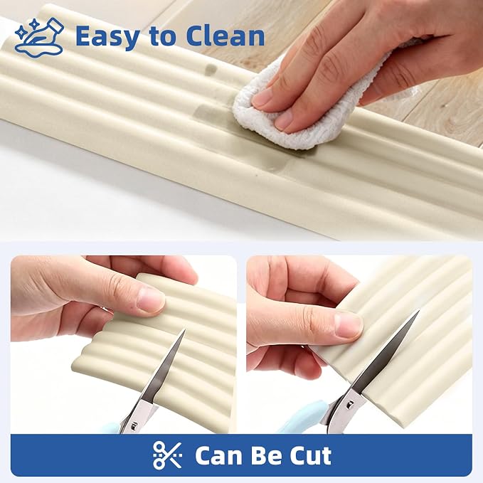 Edge Protectors for Baby, Extra Wide Guards, 6.5ft x 3.15 in, Off White | Soft Foam Bumper Edge Cushion for Table, Furniture, Crib, Wall, Fireplace