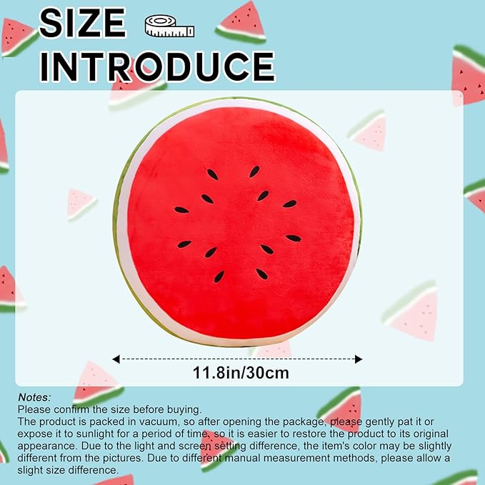 CHELEI2019 11.8" Watermelon Pillow Plush Cute Stuffed Fruit Cushion Hug Toy Gift for Kids