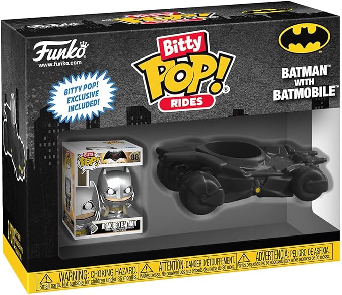 Funko Pop! Bitty Ride: DC - Batman with Bat Mobile - DC Collectable - Gift Idea - Official Merchandise - Toys for Kids & Adults - for Collectors and Display