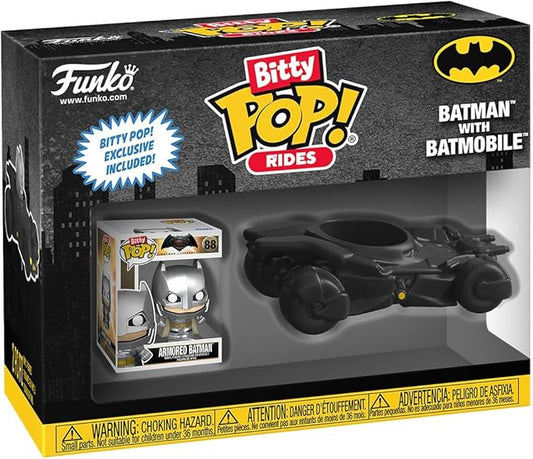 Funko Pop! Bitty Ride: DC - Batman with Bat Mobile - DC Collectable - Gift Idea - Official Merchandise - Toys for Kids & Adults - for Collectors and Display