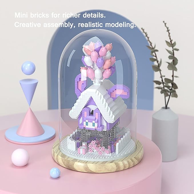 Up Balloon House Castle Building Set, Mini Bricks Bonsai Building Block Set, 1418 Pieces Micro Bricks Collectible Ideas Building Blocks for Adult Kids Ages 14 and up