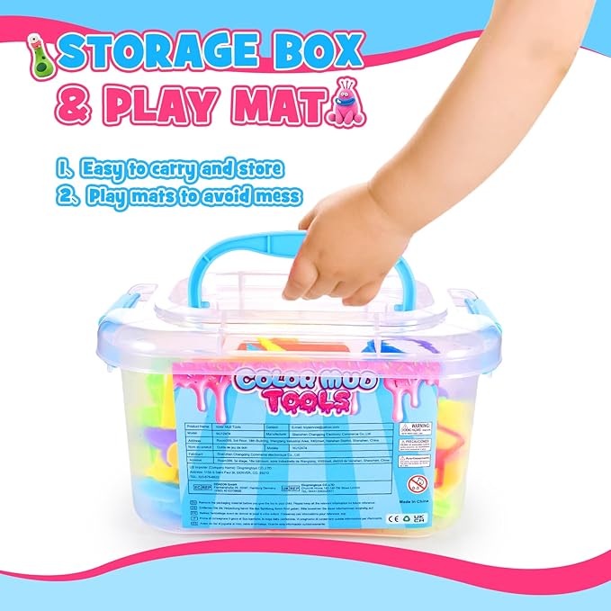 Toyze ‌Playdough Tool Set for 3-8 Year Olds | 30-Piece Playdough Accessory Kit with Animal Molds, Rolling Pin & Storage Box | STEM Educational Gift for Boys & Girls - Birthday, Christmas, Party Favor