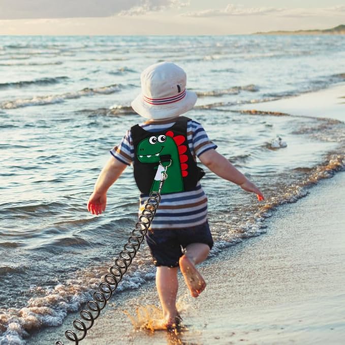 Toddler Leash-Baby Walking Safty Harness and Child Anti Lost Wrist Link for Girls/Boys Travel (Black 2)