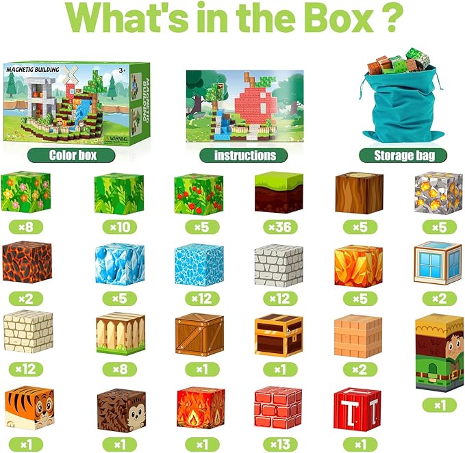 Magnetic Blocks 150PCS for Kids, Building Toys for Boys & Girls Ages 3-5 6-8 8-12. STEM Learning, Montessori, Fidget, Sensory Cubes. Magnet Tiles Block Gifts for Toddler 3+ Year Old