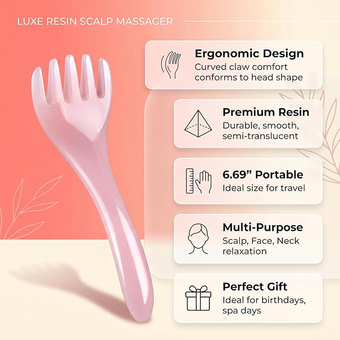 2Pcs Scalp Massager, Manual Five Claw Head Massager, Portable Handheld Resin Gua Sha Comb for Scalp Massage, Hair Growth, Neck Shoulder Relaxation