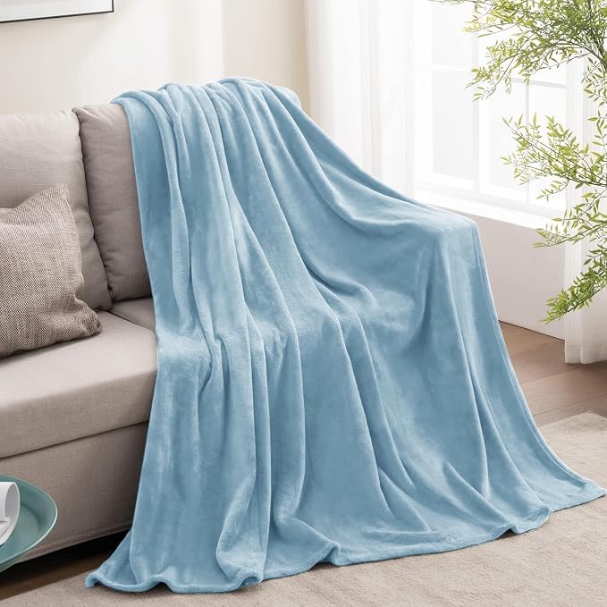 BEDELITE Fleece Blanket Soft Plush Throw for Couch Washed Blue 50"x60" | Ultra Soft Fleece, Plush Microfiber, Lightweight Warmth, All Season Comfort, Fade Resistant, Machine Washable, Couch Sofa Bed
