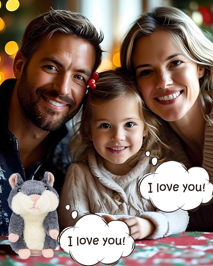 Ayeboovi Kids Toys for Ages 2-4 Talking Hamster Repeats What You Say, Stuffed Animals for Toddler Kid Birthday Gift, Fun Interactive Plush Autism Toy for 2 3 4 5 Years Old Boys Girls