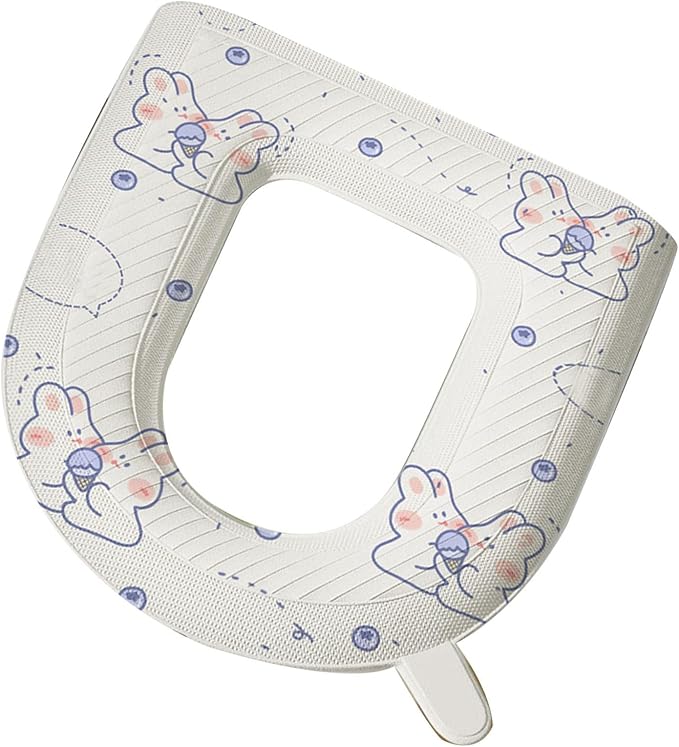 Fafeicy O Shaped Toilet Seat Cover, EVA Material, Cartoon Print Design, Fits Standard Toilets, Ideal Bathroom Accessory